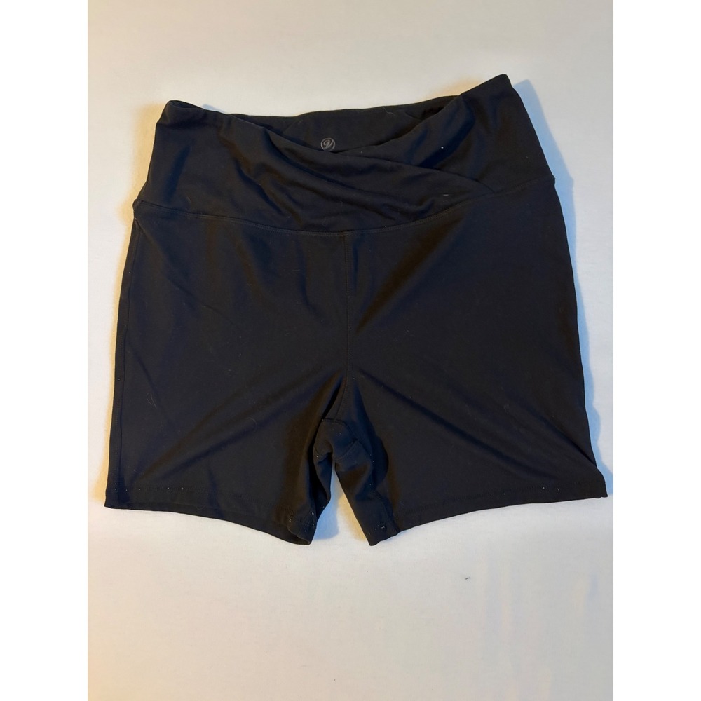 Versona Womens Black Crossover V-Waist Active Bike Shorts Size M RN37080